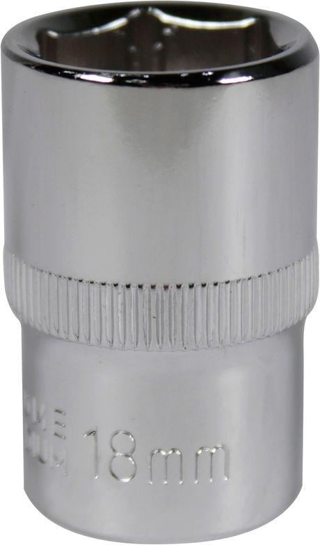 Головка торцевая низкая шестигранная Intertool 1/2 18 мм Хром ванадиум (ET-0018)