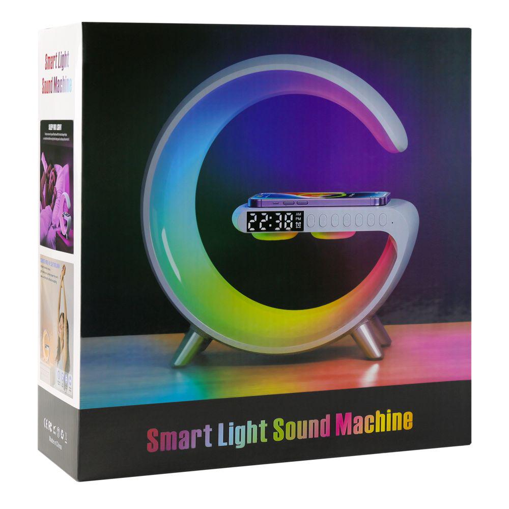 Світильник бездротовий з зарядним пристроєм з RGB Light/Alarm Clock/Desk Lamp 15W Чорний - фото 6