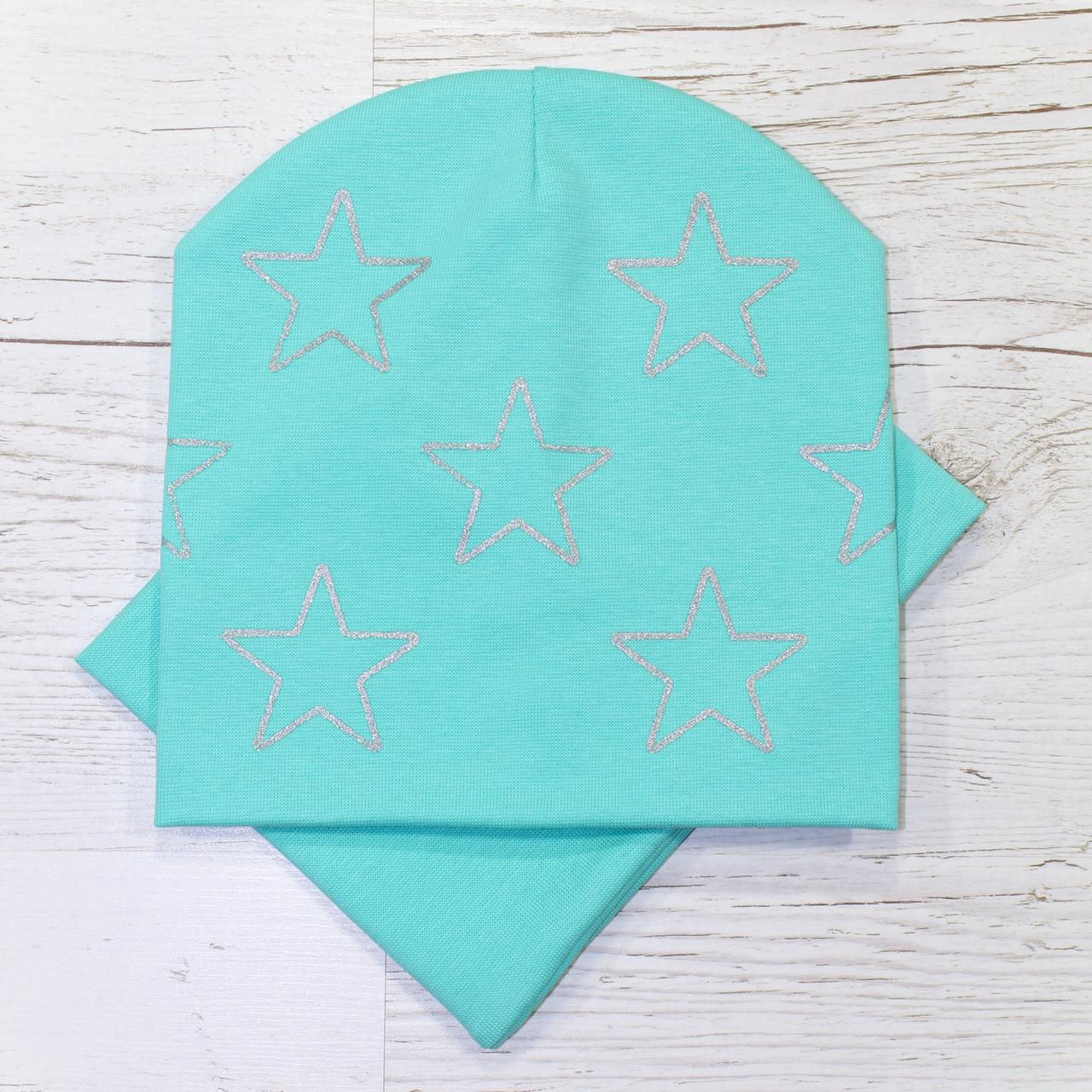 Детская шапка с хомутом Кahta р. 48-52 Бирюзовый (OC-372)