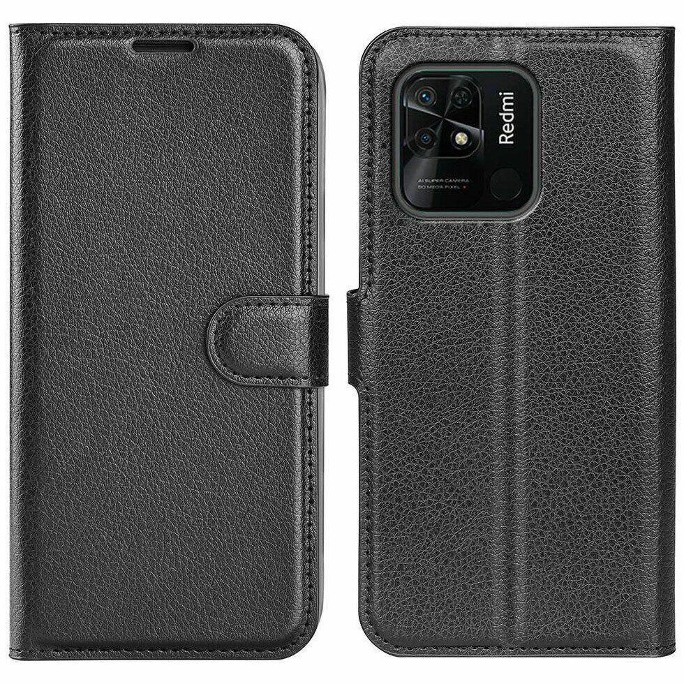 Чехол-Книжка с карманами для карт для Xiaomi Redmi 10C Черный (087716_1) - фото 6 Чехол-Книжка с карманами для карт для Xiaomi Redmi 10C Черный (087716_1) - фото 6