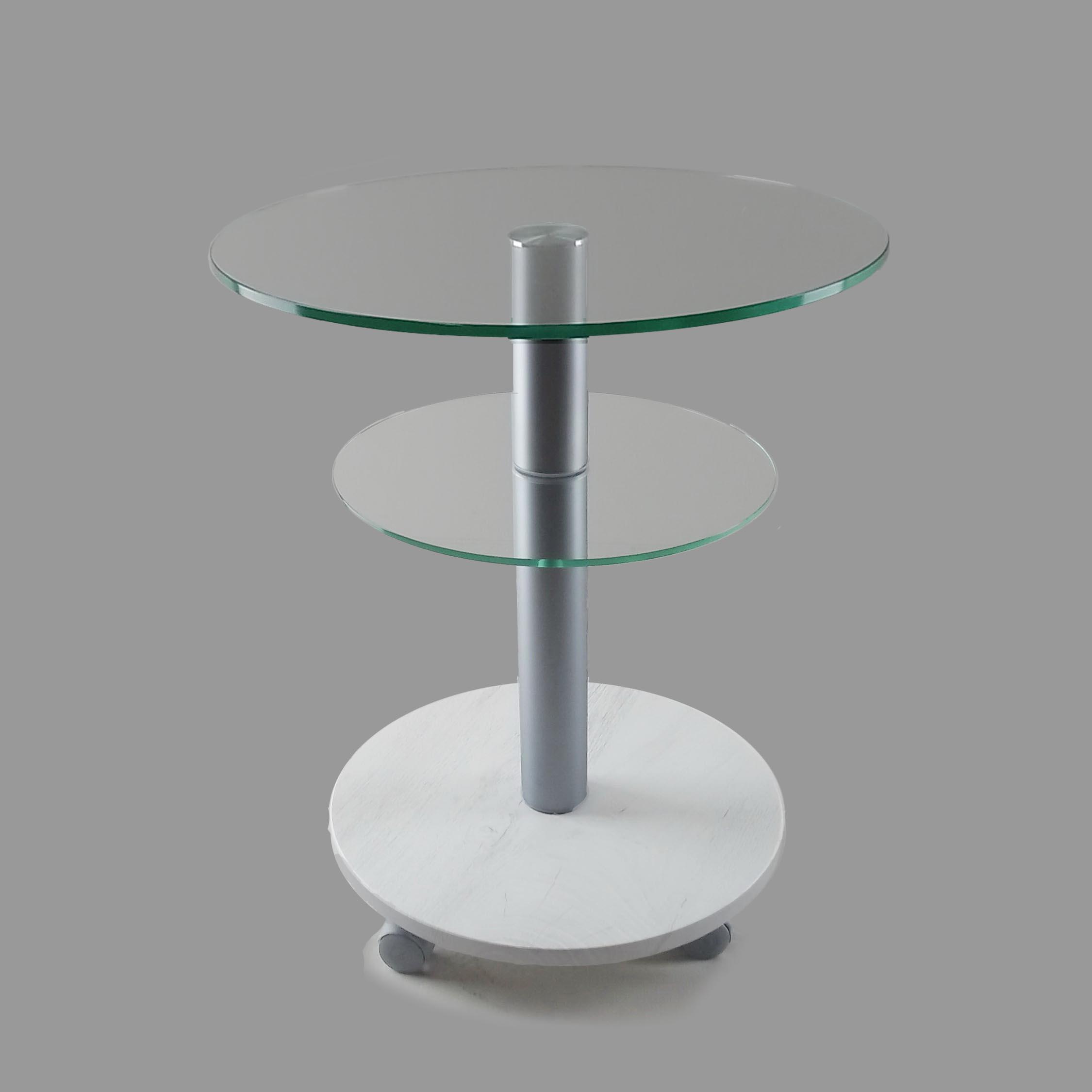 Стол журнальный стеклянный Commus Bravo Light K clear-sosnak-alm60 Белый (433820238) - фото 2 Стол журнальный стеклянный Commus Bravo Light K clear-sosnak-alm60 Белый (433820238) - фото 2