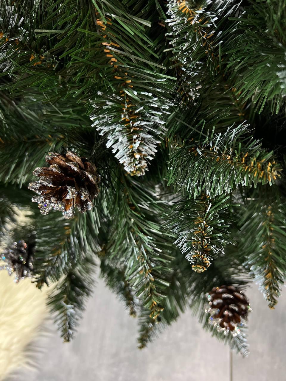 Искусственная елка заснеженная Элитная с шишками и калиной 1,7 м Зеленый (YA678200) - фото 5 Искусственная елка заснеженная Элитная с шишками и калиной 1,7 м Зеленый (YA678200) - фото 5
