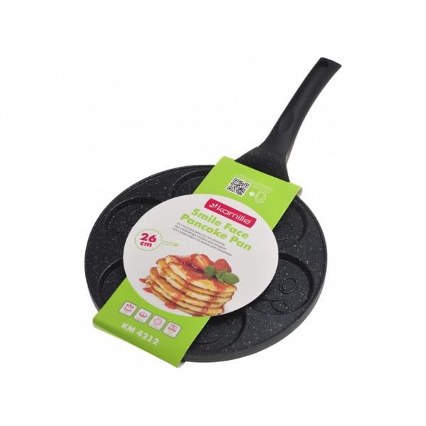 Сковорода млинець Kamille Black marble 26 см