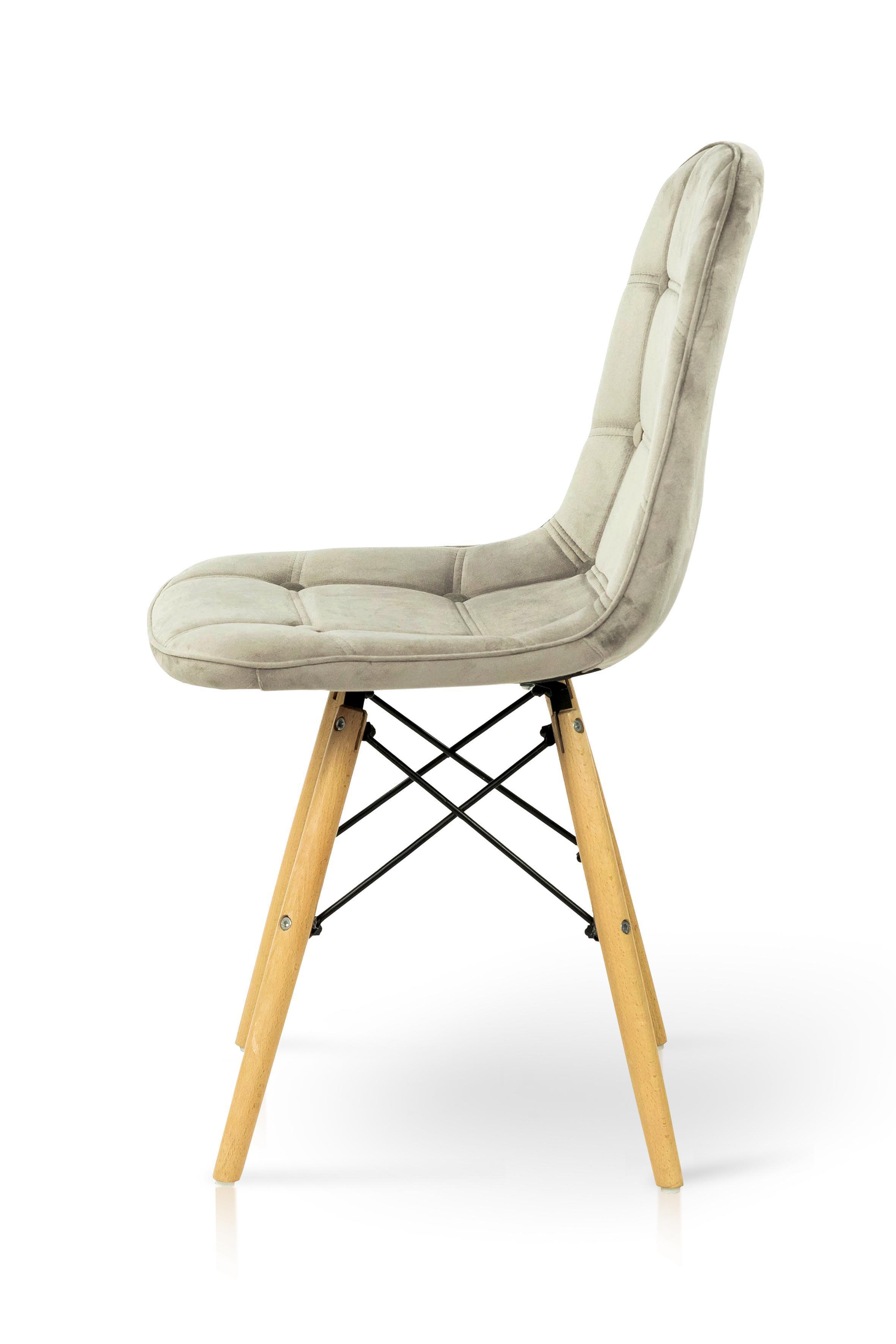 Стілець для кухні та вітальні Джастін Justin велюр 460х840х500 мм Пісочний (GAА0056078) - фото 3 Стілець для кухні та вітальні Джастін Justin велюр 460х840х500 мм Пісочний (GAА0056078) - фото 3