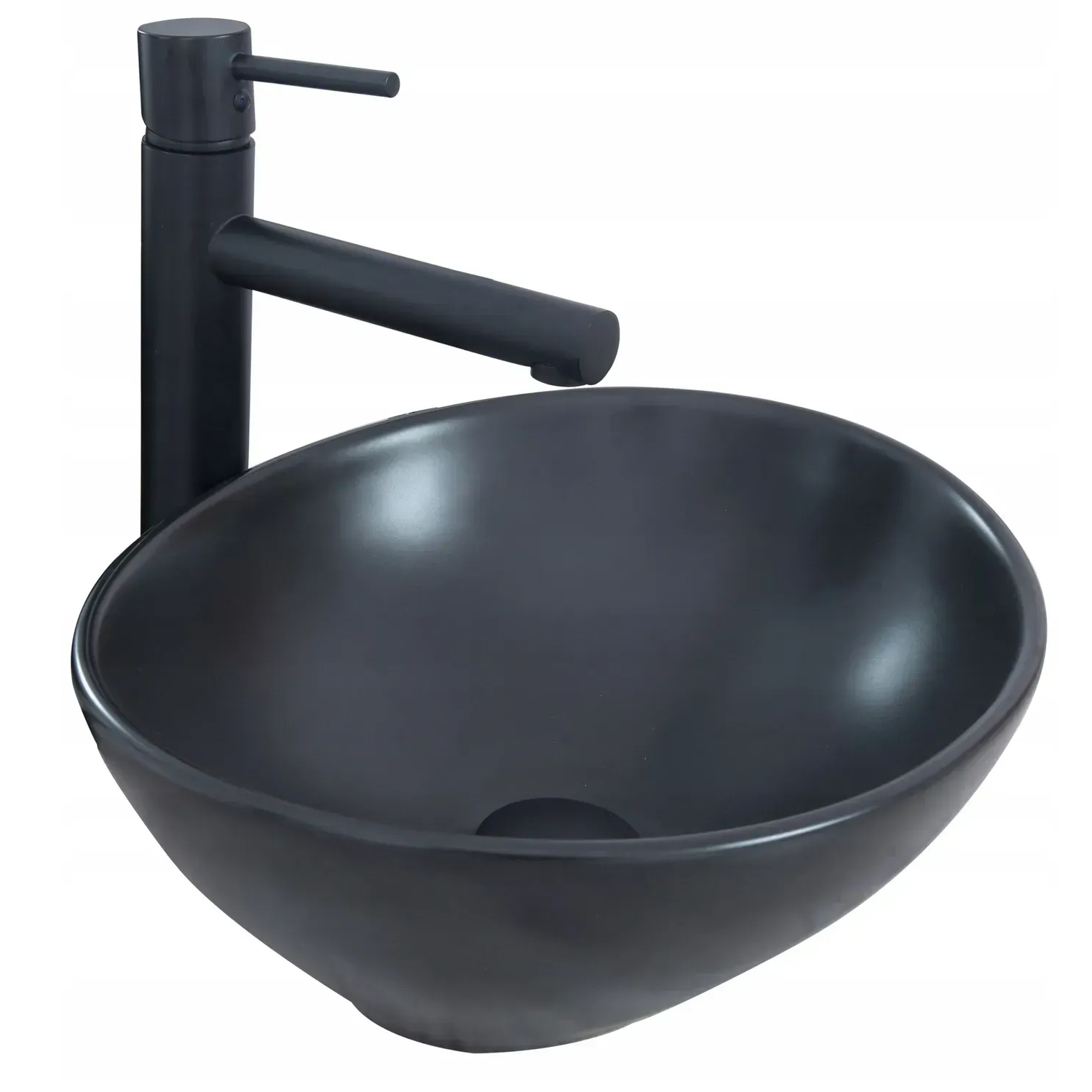 Умывальник накладной Rea Sofia овальный 410x345 мм Черный матовый (RM-REA-U0333)