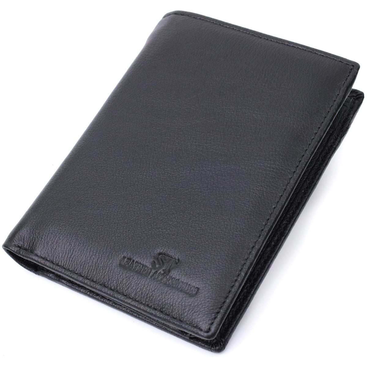 Портмоне мужское кожаное ST Leather 22733 с отделением для монет и карточек Черный (168-136-22733)