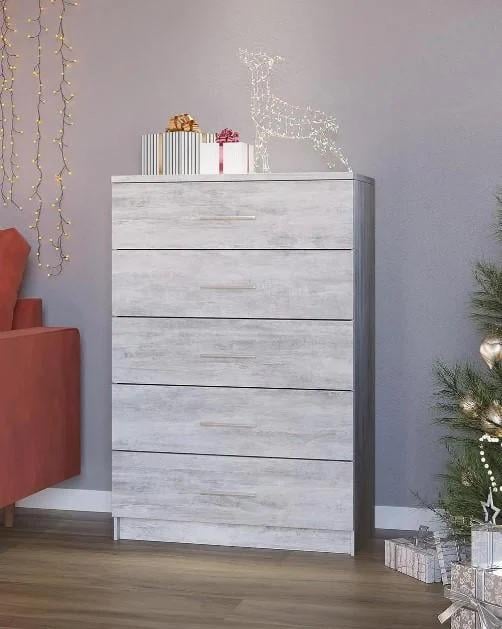 Комод на 5 шухляд вузький Бетон (Р90а) - фото 1 Комод на 5 шухляд вузький Бетон (Р90а) - фото 1