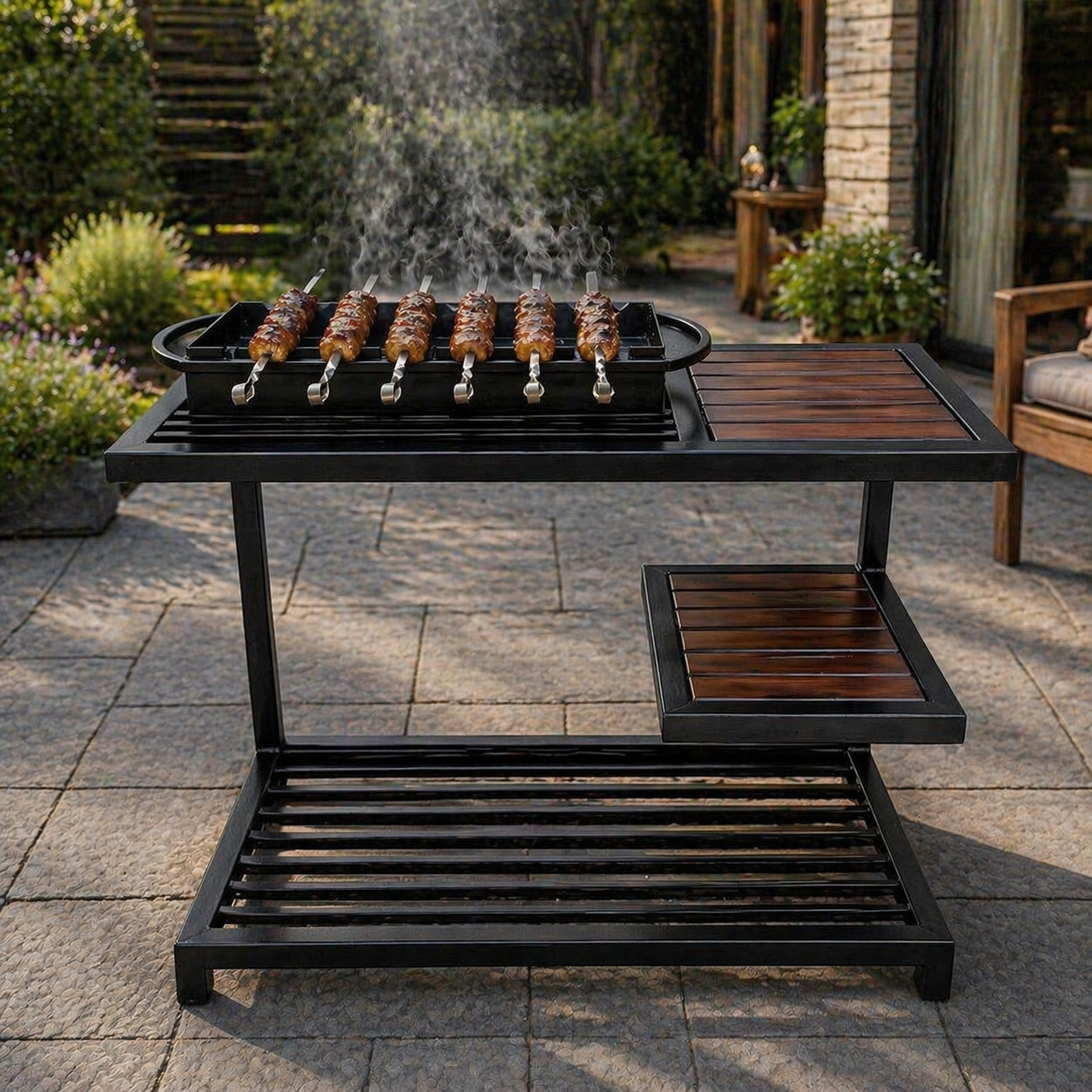 Мангал Jooki Одін на 9 шампурів 4 мм в стилі LOFT