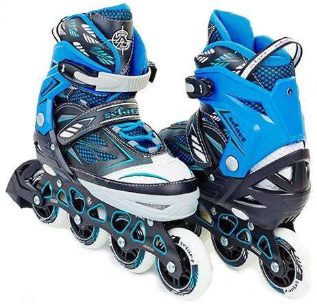 Роликовые коньки Z9001 раздвижные р. 35-38 Черный/Синий (60363003)