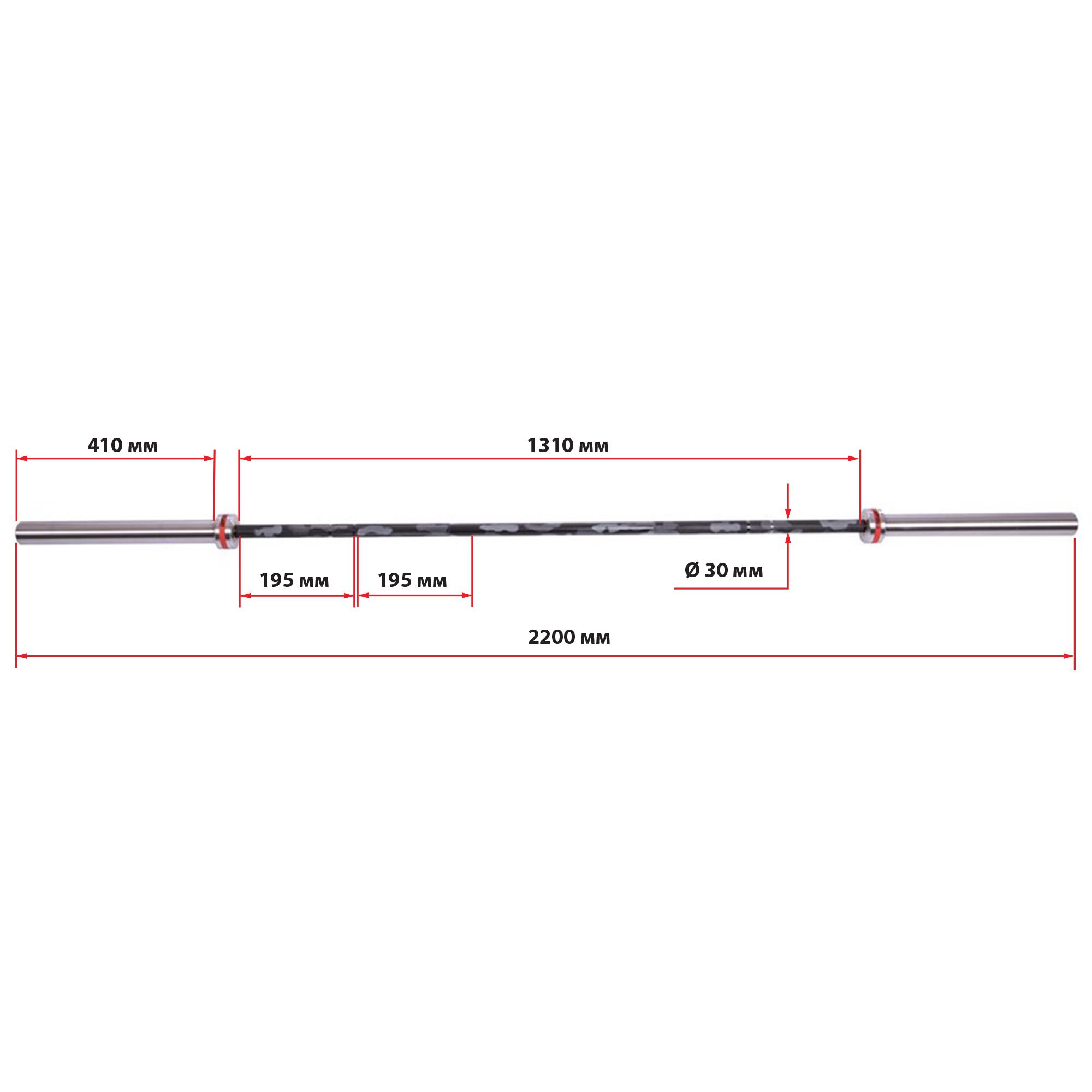 Гриф для штанги TA-7234 прямий для кросфіту Чорний (58363092) - фото 6 Гриф для штанги TA-7234 прямий для кросфіту Чорний (58363092) - фото 6