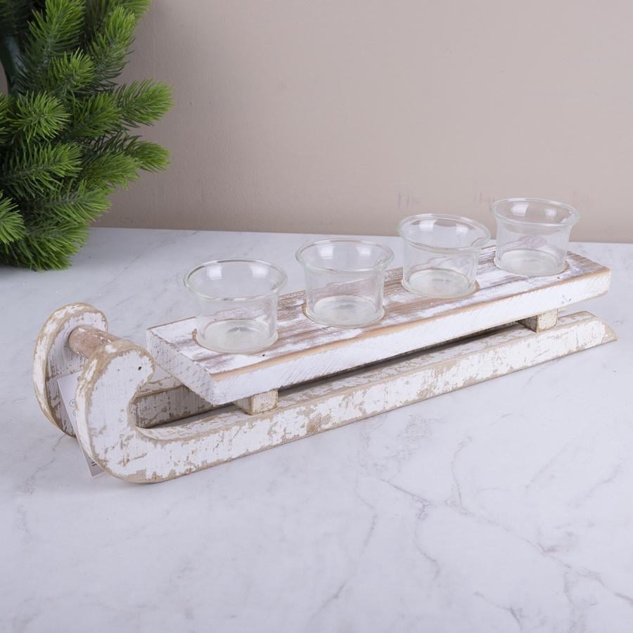 Подсвечник-санки на 4 свечи 42 см (8252)