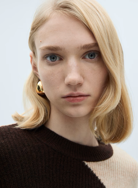 Джемпер в смужку MANGO 87010451 L Коричневий/Бежевий - фото 4