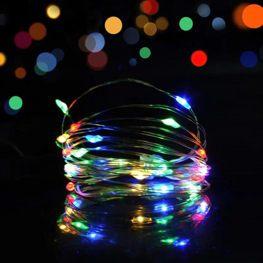 Гирлянда нить на батарейках RD-302 10 м 100 LED Разноцветный (19279633) Гирлянда нить на батарейках RD-302 10 м 100 LED Разноцветный (19279633)
