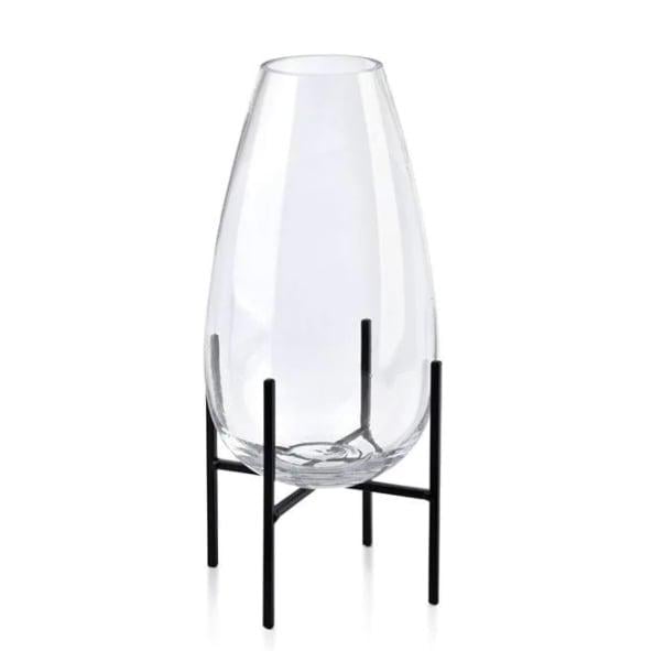 Ваза стеклянная Flora Cedric на металлической подставке 34 см (30299)