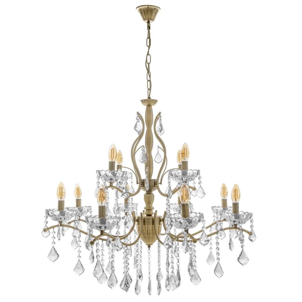 Люстра свічка підвісна кришталева Brille BCL-679S/12 E14 AB класична