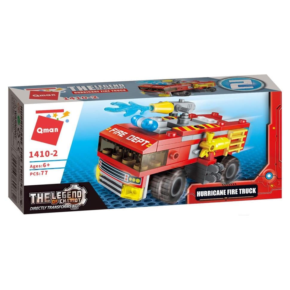 Конструктор Qman 1410-1-8 Пожежна техніка Hurricane Fire Truck 79 дет. (RLT24106s31385)
