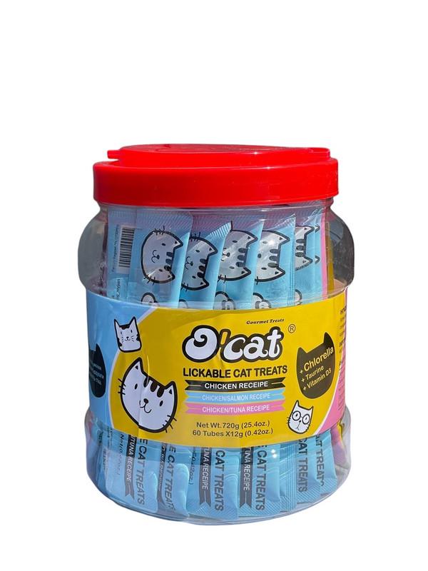 Лакомство для кошек в банке O'cat lickable cat treats box 720 г - фото 1