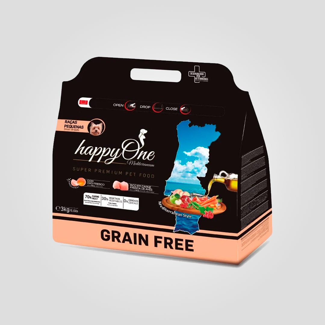Корм сухой беззерновой HappyOne Mediterraneum Small Breeds Fresh Meat для собак малых пород с мясом 3 кг (20504104)