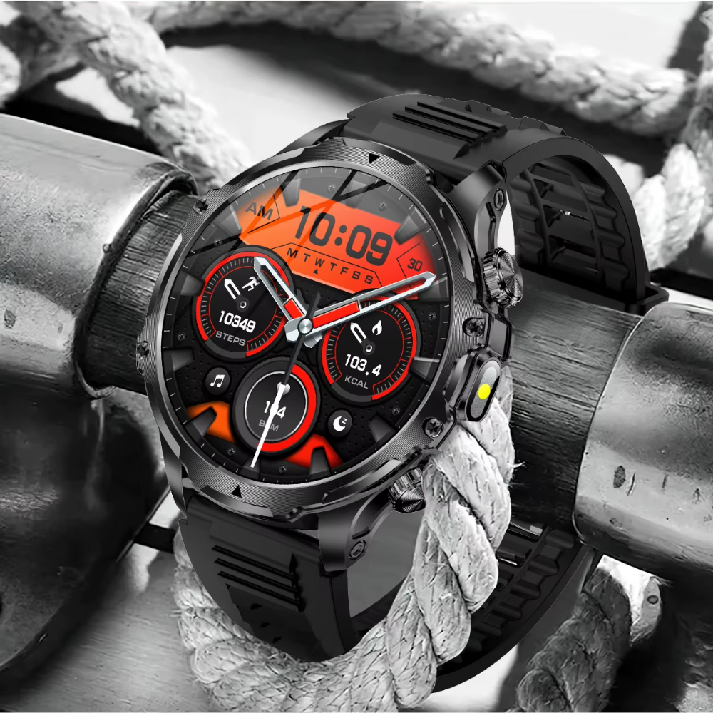 Смарт-годинник чоловічий військовий Modfit Tactic Blaze з компасом/функцією дзвінка та ремінцями 2 шт. залізний і силіконовий Чорний (1077-0322) - фото 5 Смарт-годинник чоловічий військовий Modfit Tactic Blaze з компасом/функцією дзвінка та ремінцями 2 шт. залізний і силіконовий Чорний (1077-0322) - фото 5