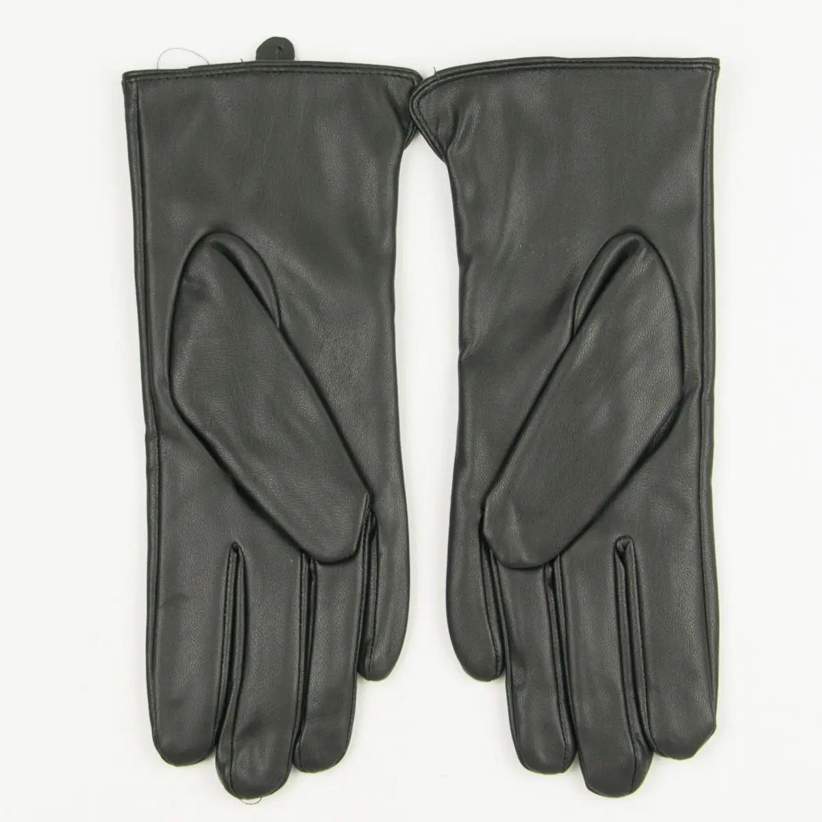 Рукавички жіночі з екошкіри на плюші з леопардовою вставкою XL (№19-23-1/1) - фото 2 Рукавички жіночі з екошкіри на плюші з леопардовою вставкою XL (№19-23-1/1) - фото 2