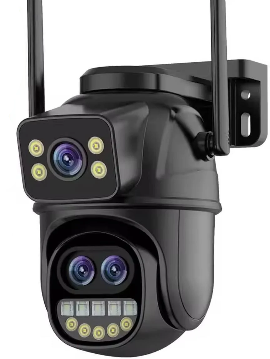 Камера видеонаблюдения уличная 9MP ICSEE Wi-FI IP поворотная бинокулярная с тремя объективами 8Х зум (2519815660)
