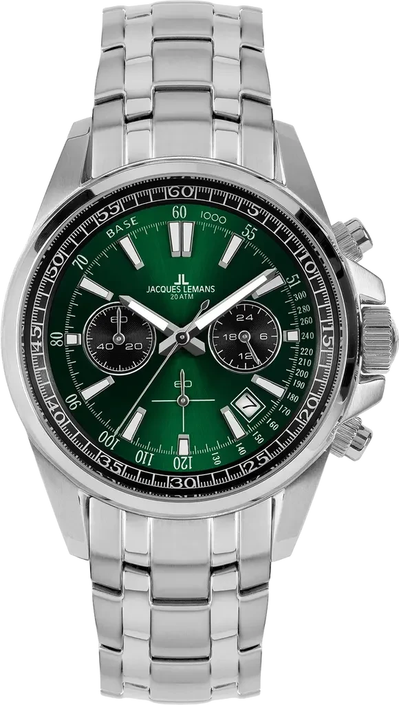 Наручные часы мужские Jacques Lemans Liverpool 1-2117ZD со стальным корпусом WR 200 м и зеленым циферблатом Наручные часы мужские Jacques Lemans Liverpool 1-2117ZD со стальным корпусом WR 200 м и зеленым циферблатом