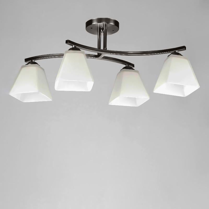 Люстра потолочная Light House NM-14675/4 ZZH+WT на четыре лампы Черный хром