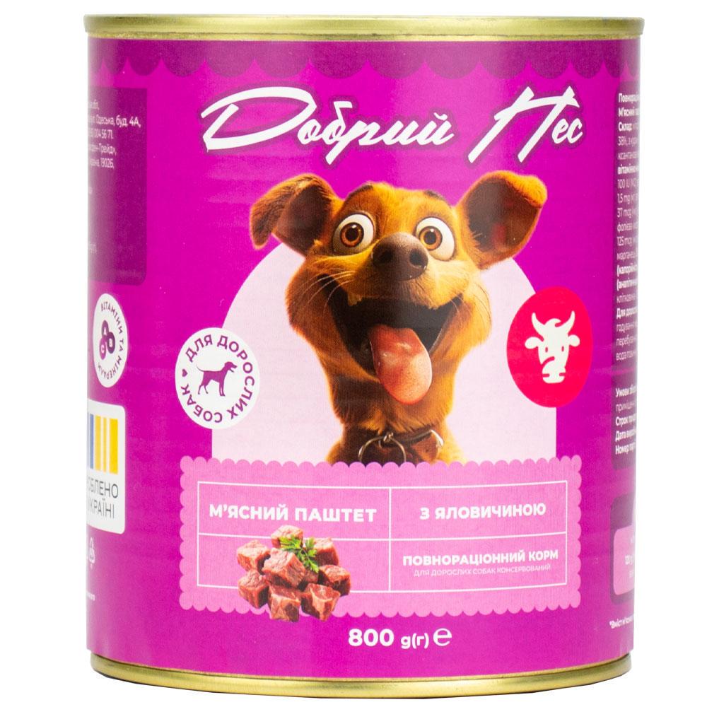 Паштет для собак Добрий Пес с говядиной 6 шт. х 800 г (2368116745) Паштет для собак Добрий Пес с говядиной 6 шт. х 800 г (2368116745)