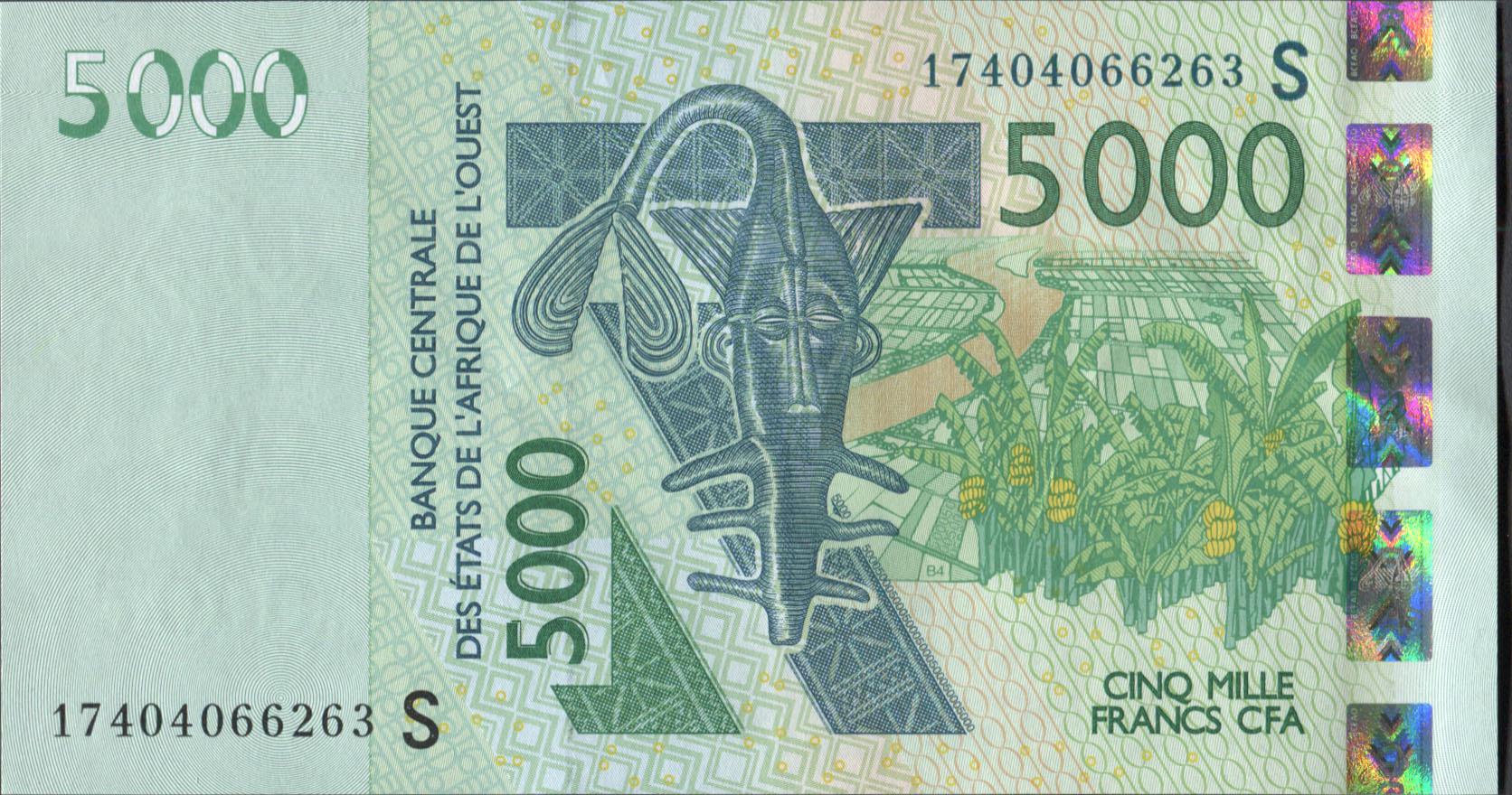 Коллекционная банкнота Гвинея-Бисау 2003 5000 франков 2017 CFA P917S UNC