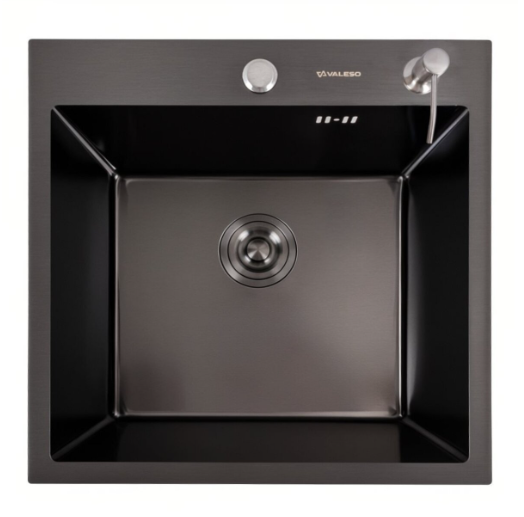 Мойка для кухни Valeso Handmade нержавеющая сталь PVD 3,0/1,5 50x50 см Черный (30325842)