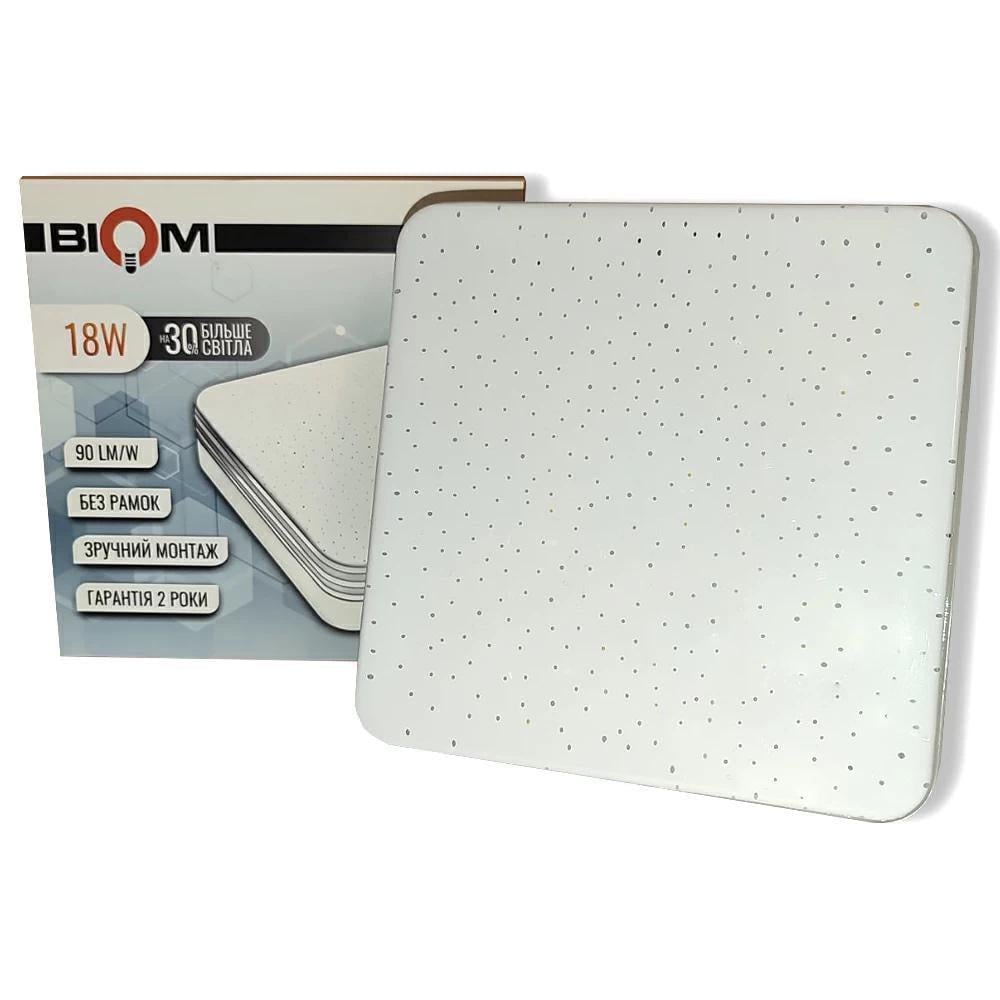 Потолочный LED-светильник квадратный BYS-02-18W 18 Вт 1800 Lm 5000К Белый (27552809)