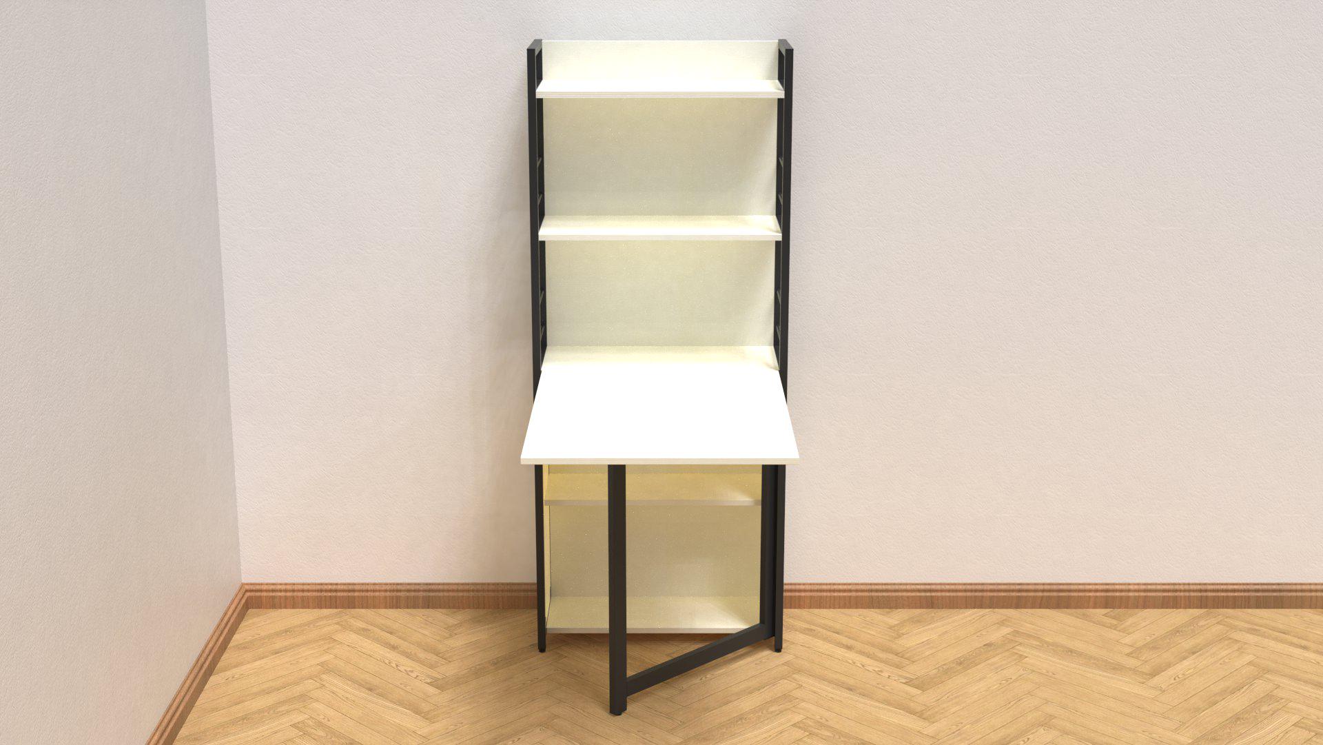 Стіл книжка з етажеркою Ferrum-decor Практик 2 метал/ДСП 16 мм 1555x640x990 мм Чорний/Білий (FRD-104625) - фото 6 Стіл книжка з етажеркою Ferrum-decor Практик 2 метал/ДСП 16 мм 1555x640x990 мм Чорний/Білий (FRD-104625) - фото 6