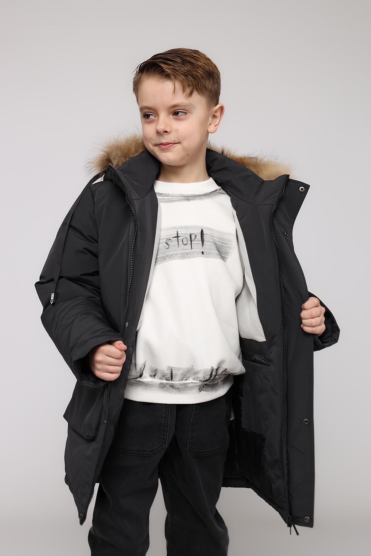 Куртка для мальчика цвет темно-серый 152 ЦБ-00280236 Куртка для мальчика цвет темно-серый 152 ЦБ-00280236