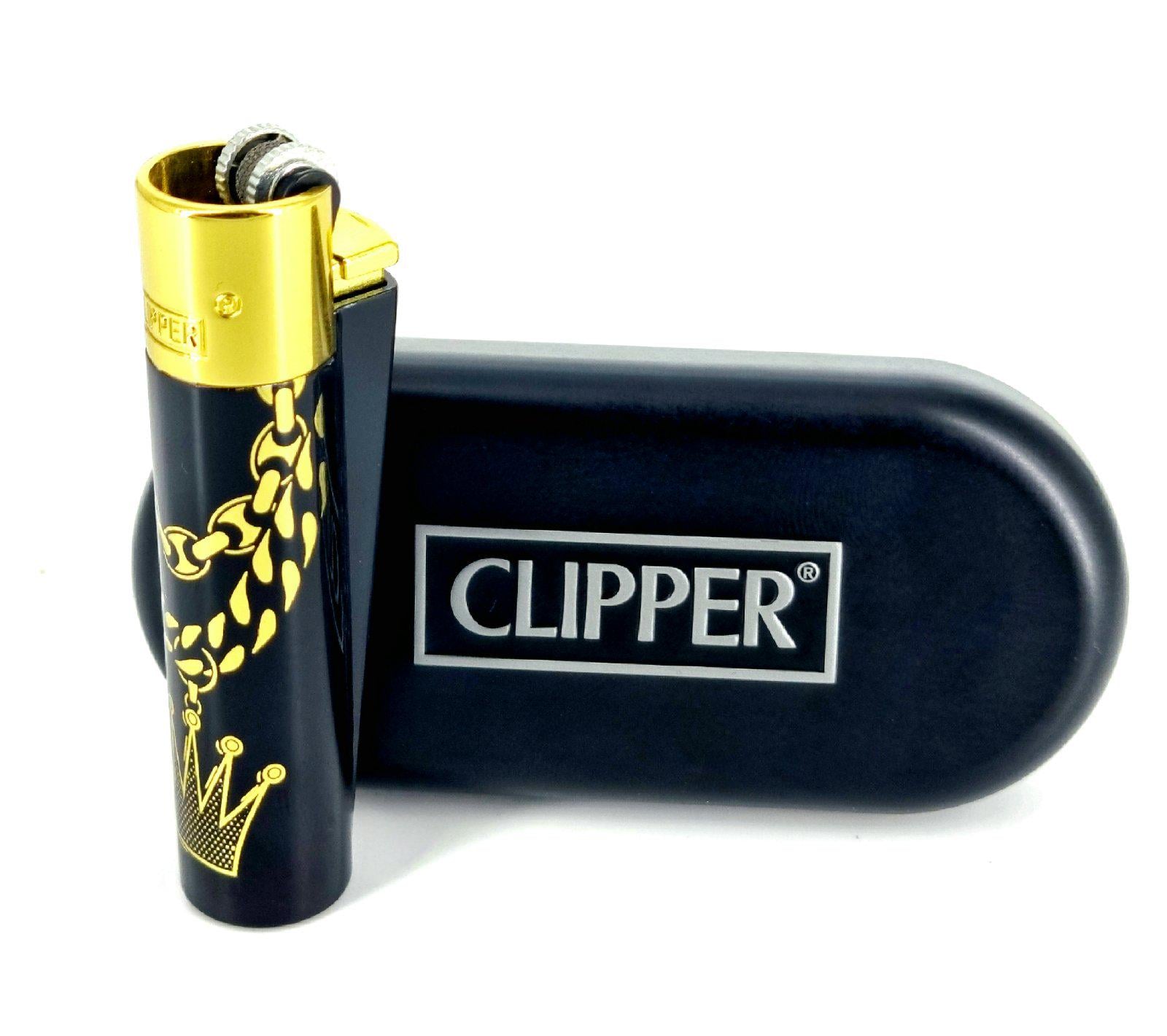 Зажигалка Clipper Корона металлическая Черный/Золотой