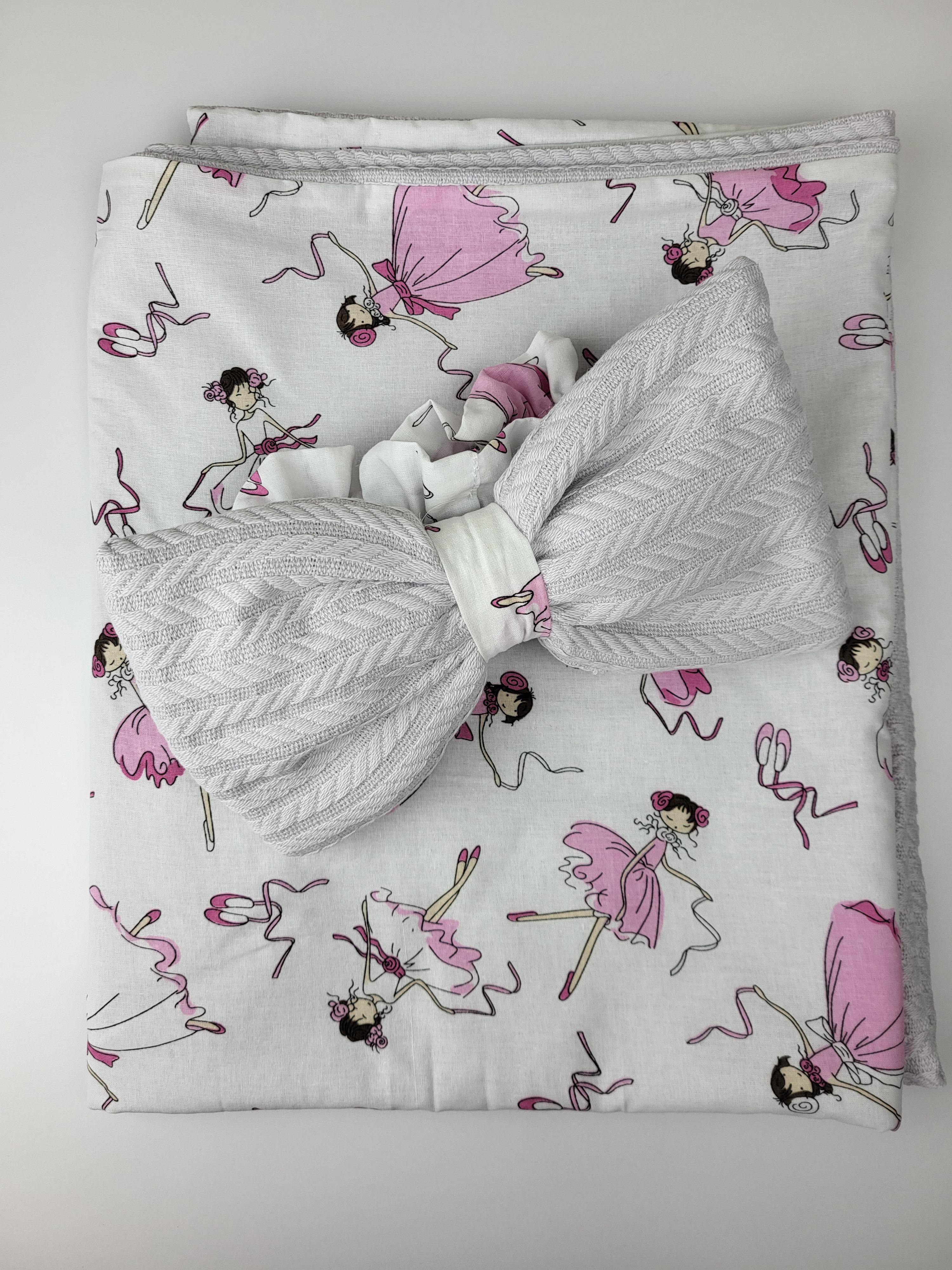 Плед на виписку двосторонній 2в1 з балеринами 100х80 см Сірий (1558) - фото 3 Плед на виписку двосторонній 2в1 з балеринами 100х80 см Сірий (1558) - фото 3