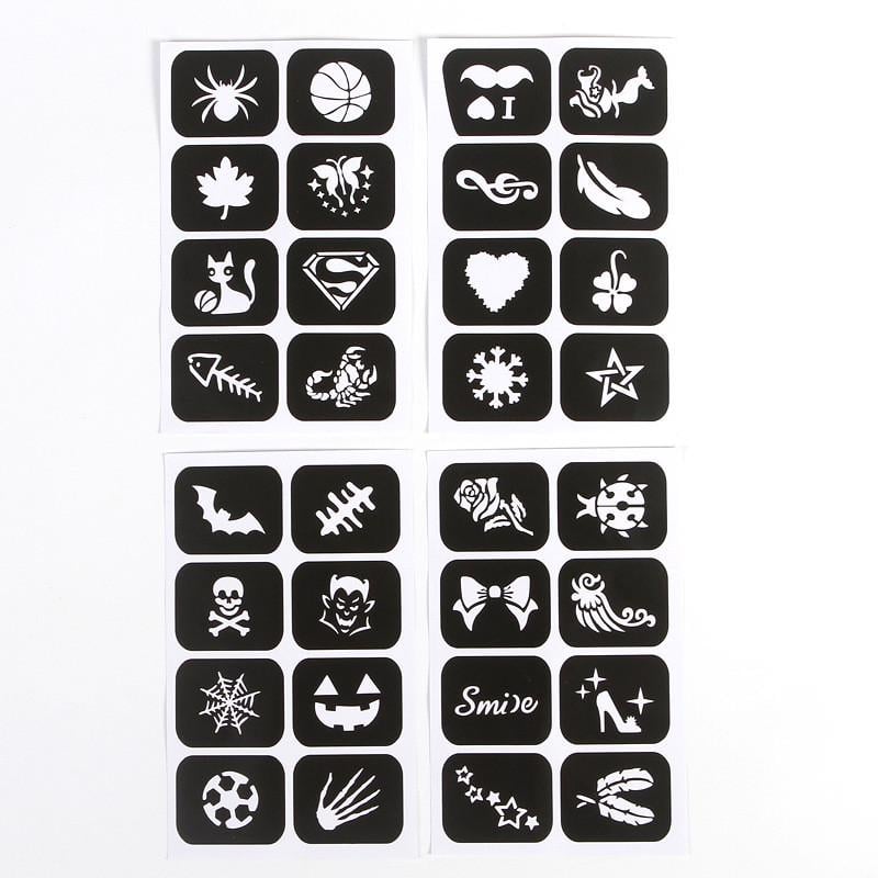 Набор трафаретов для грима Halloween & Party-блеск тату 32 шт. Black (137815)
