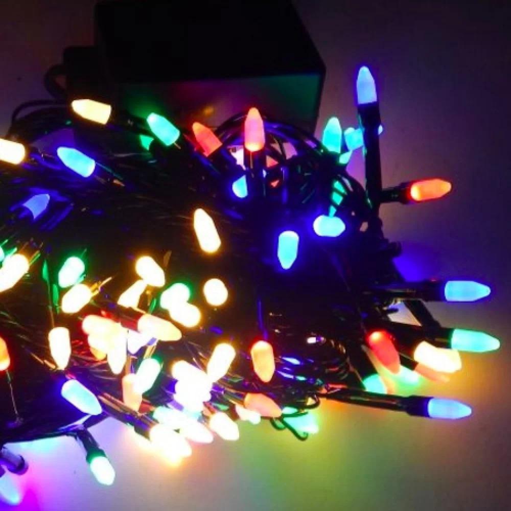 Гирлянда нить Семена Перламутр LED 100 Разноцветный/Черный провод (1-17)