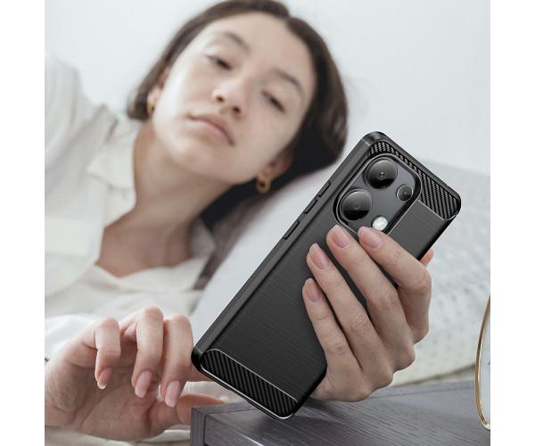 Чехол - накладка Polished Carbon для Xiaomi Redmi Note 13 4G Синий - фото 3 Чехол - накладка Polished Carbon для Xiaomi Redmi Note 13 4G Синий - фото 3