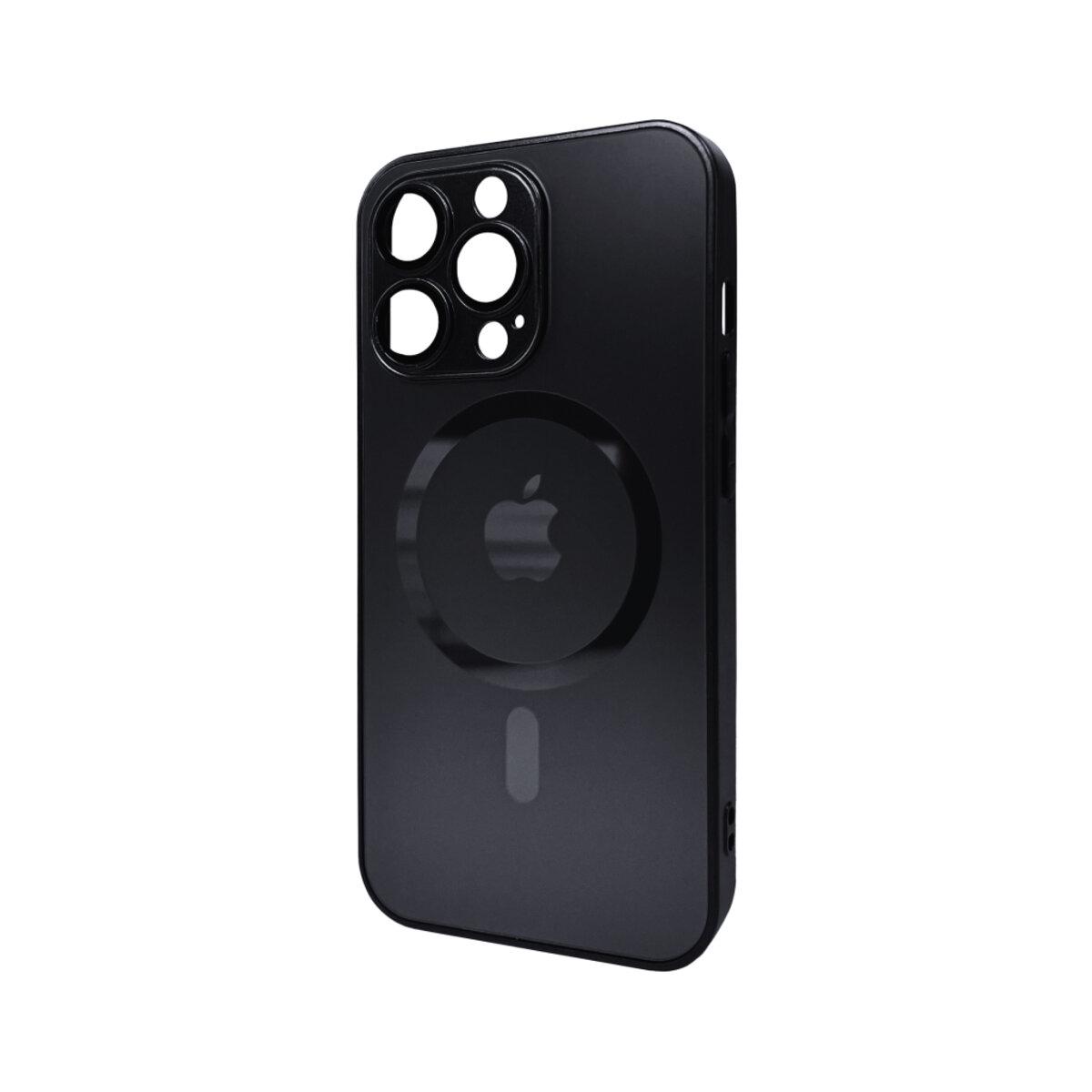 Противоударный чехол для Apple iPhone 13 Pro AG Glass Matt Frame Color MagSafe / Graphite Black