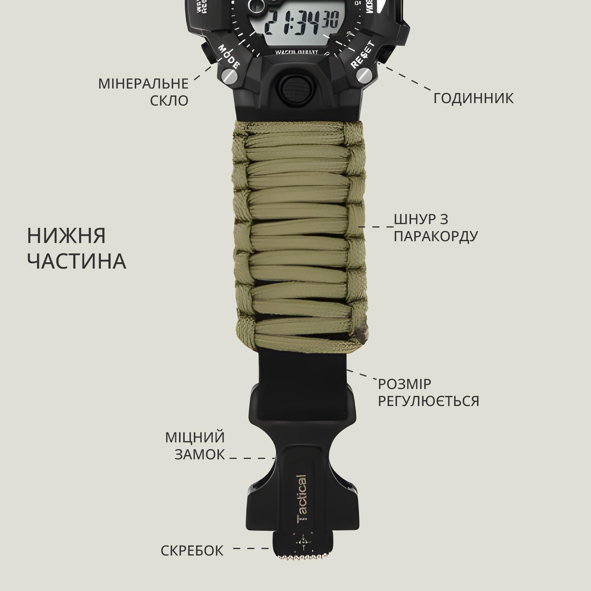 Наручний годинник чоловічий Yuzex Tactical KHK водонепроникний/багатофункціональний (13924047) - фото 3