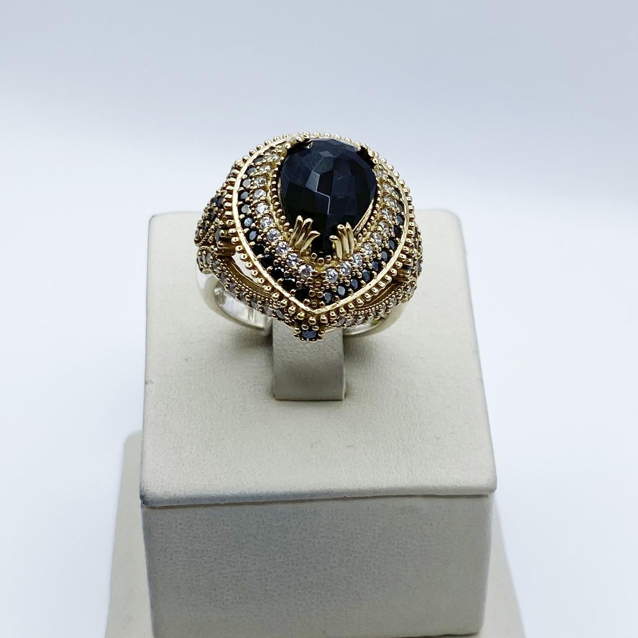 Кольцо серебряное Роксолана с агатом и кубическим цирконием р. 19,5 10,37 г (2061862065)