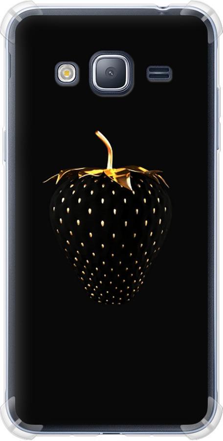 Чехол на Samsung Galaxy J3 Duos (2016) J320H Черная клубника (3585sp-265-42517)