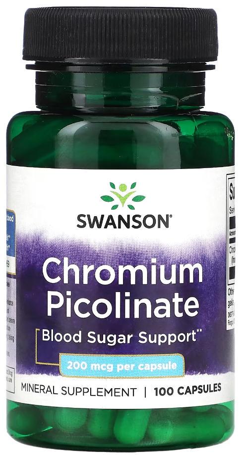 Хром пиколинат Swanson Chromium Picolinate 200 мкг 100 капсул