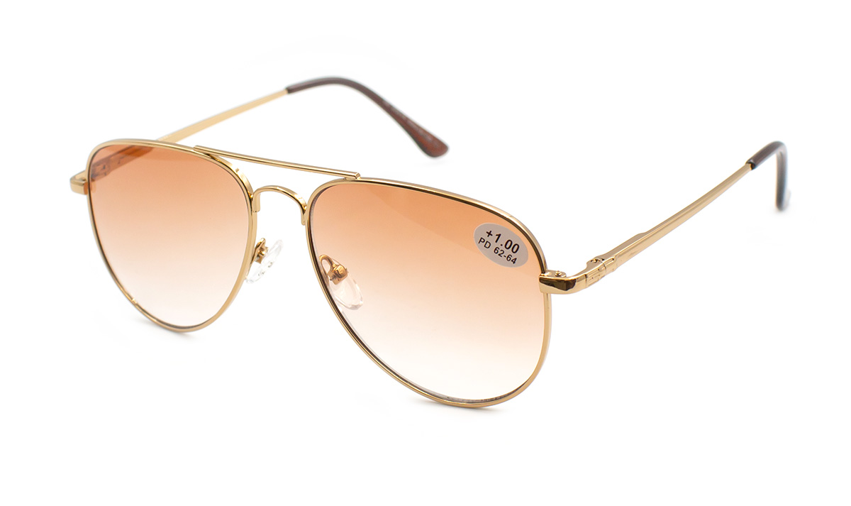 Очки водительские мужские Seventy 25514-C1 тонированные диоптрийные поляризационные антибликовые металлические Золотистый (42459)