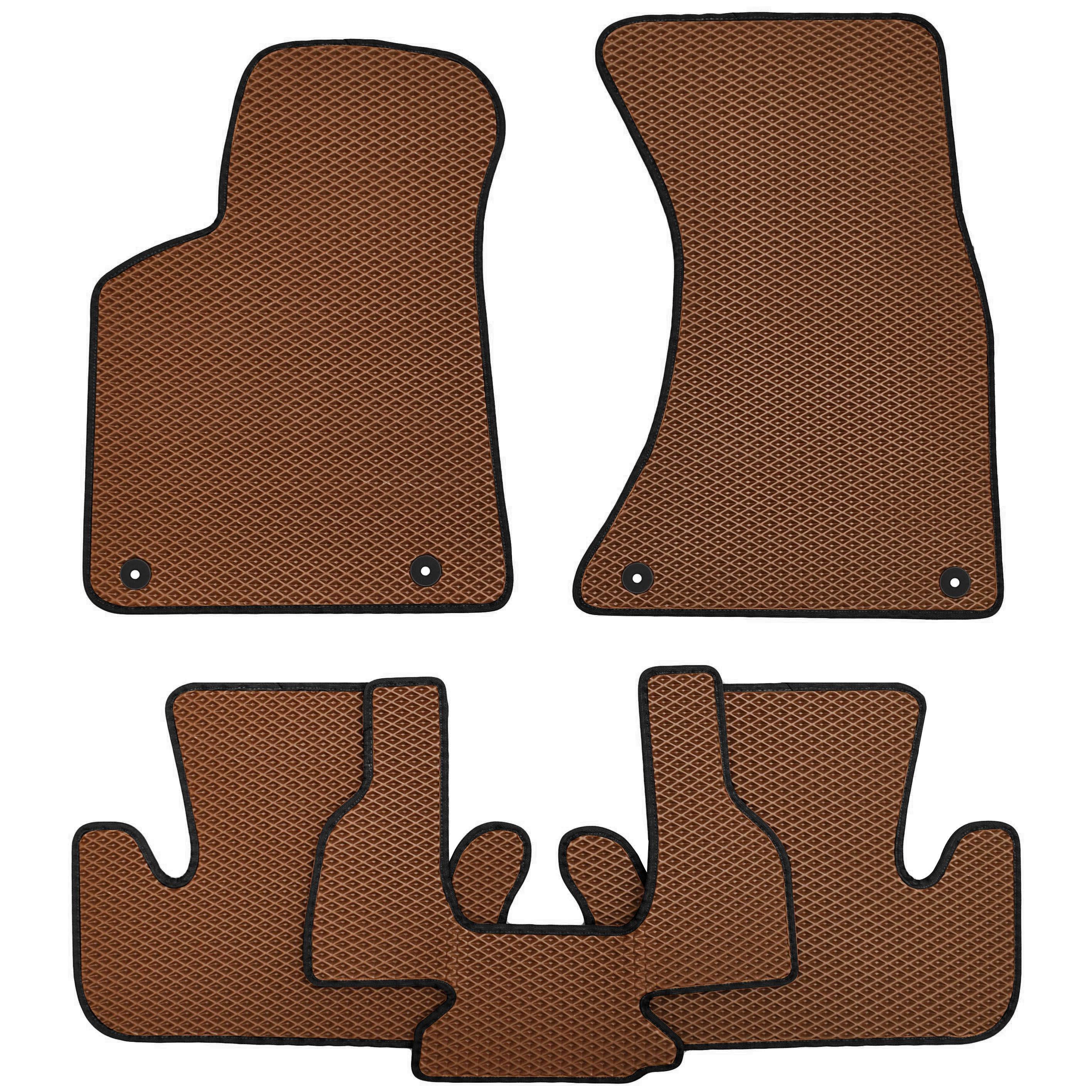 Коврики в салон для Audi Q5 '08-17 EVA-полимерные с черной тесьмой Коричневый (195551)