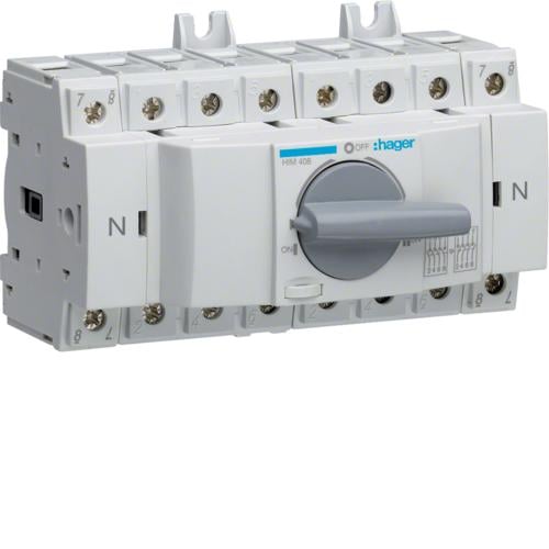 Переключатель трехпозиционный Hager HIM408 I-0-II 400/690 В 80 А 4п 8 м (000012096)