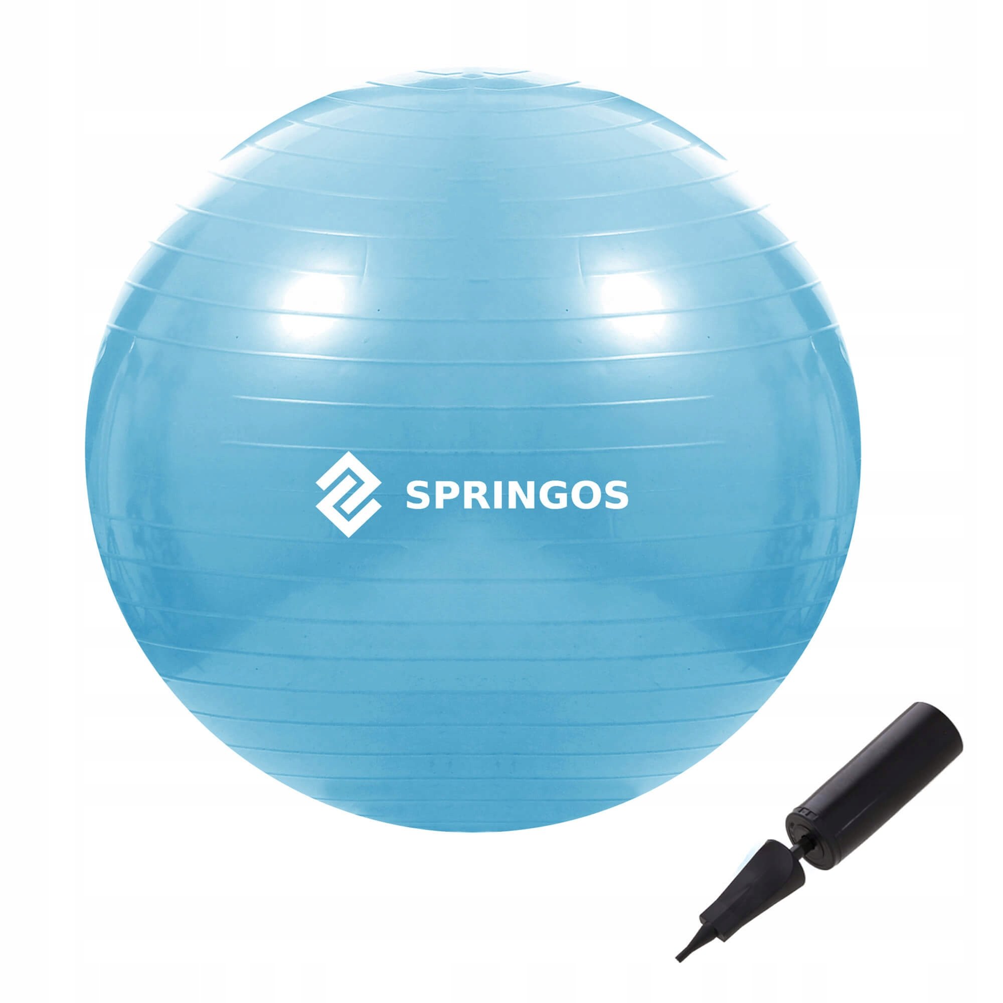 М'яч для фітнесу Springos Anti-Burst 55 см FB0006 Sky Blue