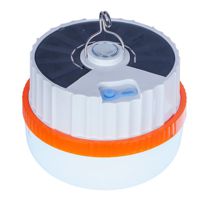 Фонарь для кемпинга T1-SMD с солнечной зарядкой и USB-C Белый (623506)