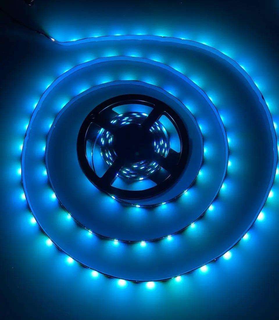 Світлодіодна RGB стрічка і пульт ДУ 5м SMD 5050 30 LED на метр 220В IP44 - фото 9 Світлодіодна RGB стрічка і пульт ДУ 5м SMD 5050 30 LED на метр 220В IP44 - фото 9