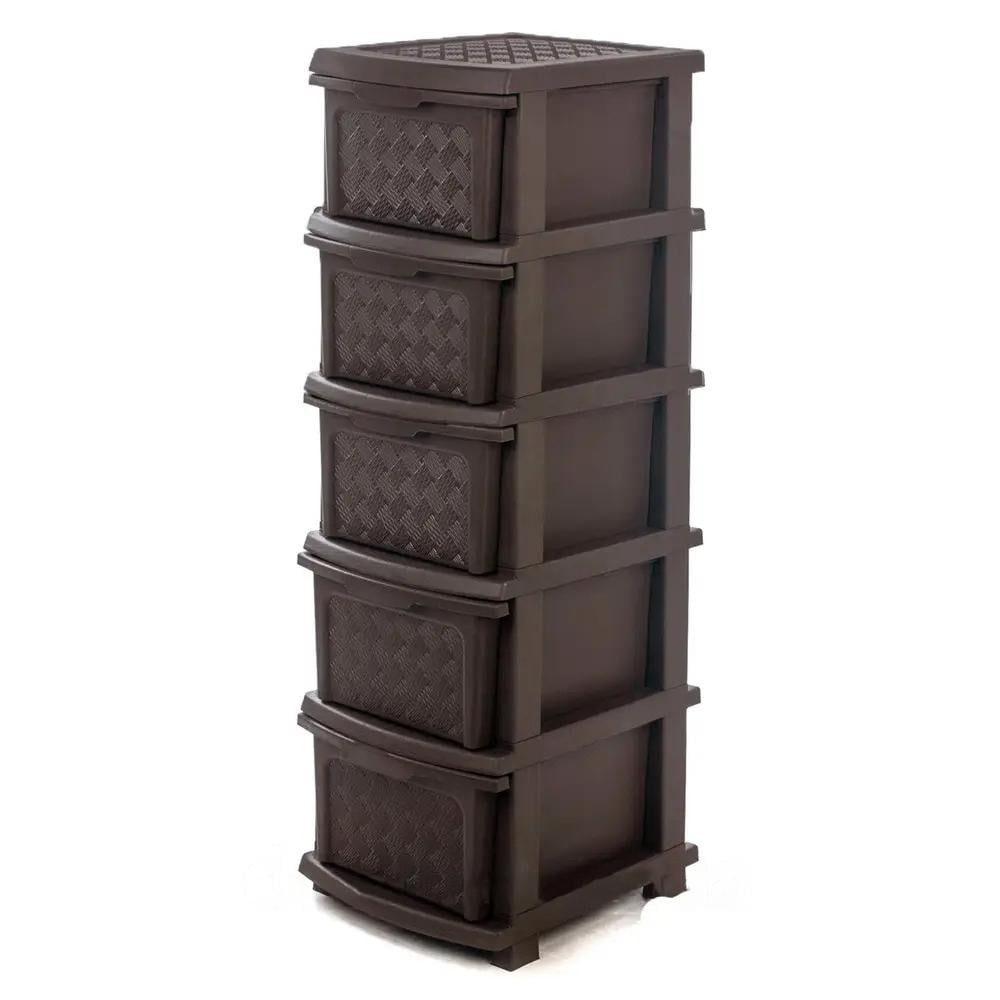 Комод пластиковый R-Plastic 34x40x86 см Коричневый